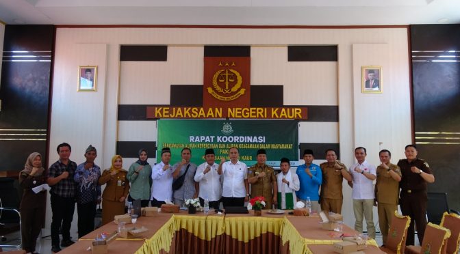 KEJAKSAAN NEGERI KAUR melakukan kegiatan terkait Rapat Koordinasi Pengawasan Aliran Kepercayaan dan aliran Keagamaan Dalam Masyarakat (PAKEM) Tahun 2024.